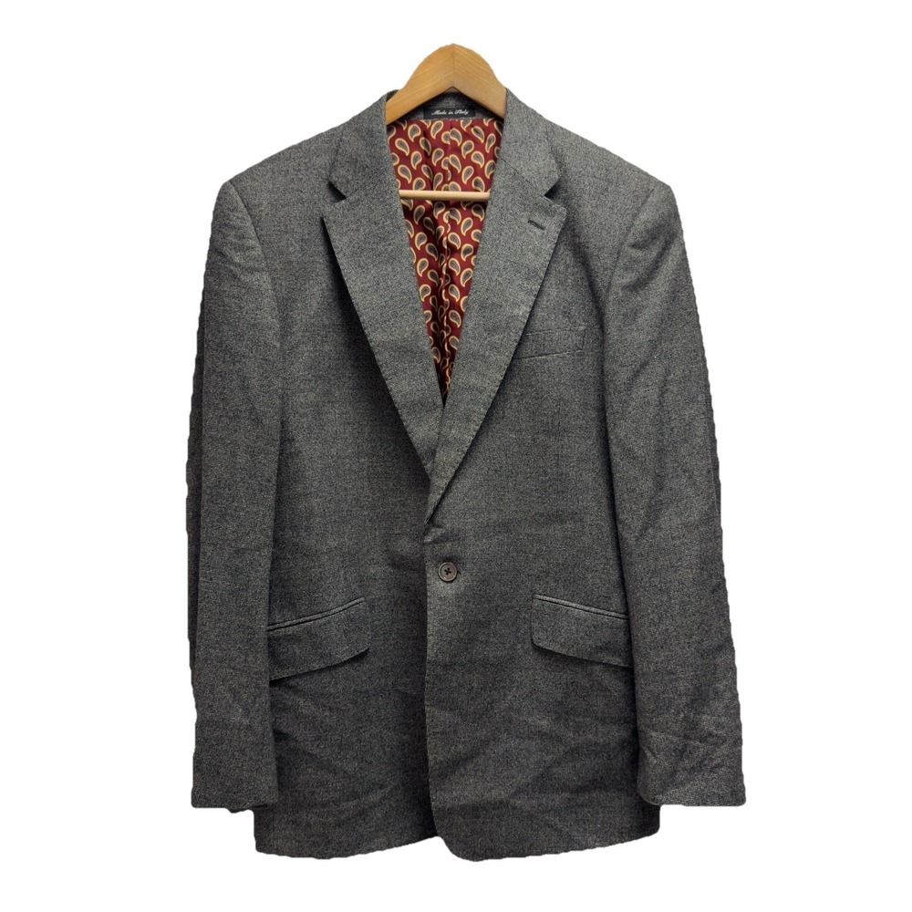 Paul Smith Men's 40R Gray Wool Cashmere Paisley Lined 3-Piece Blazer Vest Pants